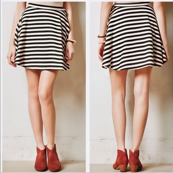 Sz8 Anthro Greylin Woven Chevron Striped Circle Skirt - Picture 11 of 12